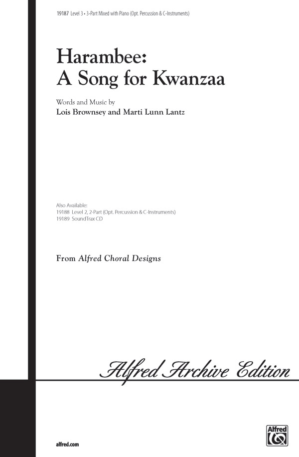 Harambee A Song For Kwanzaa 3 Part Mixed Choral Octavo Marti Lunn Lantz