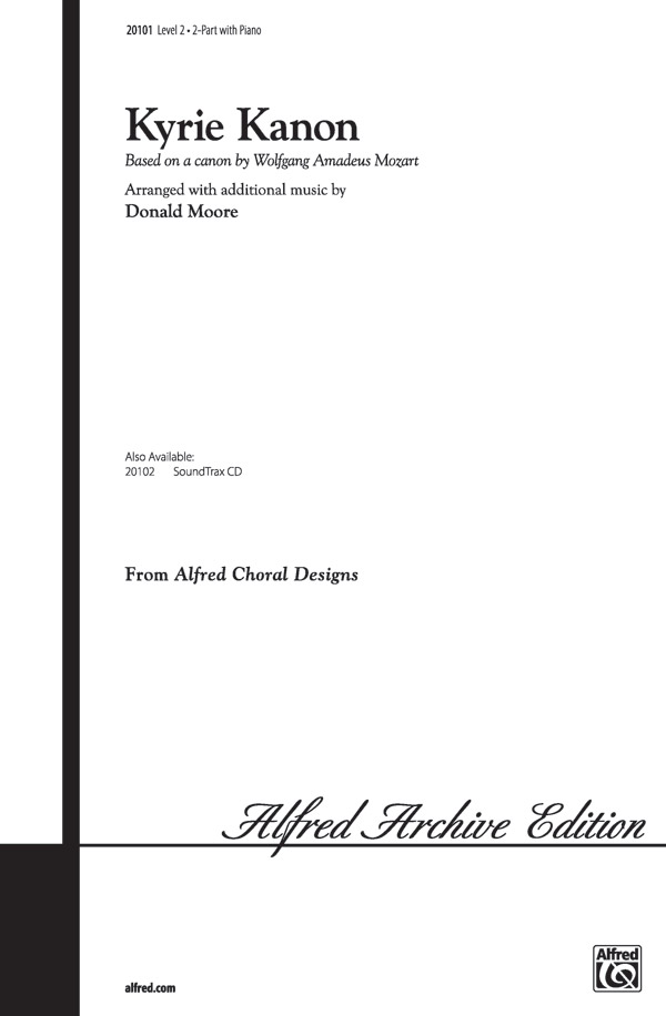 Kyrie Kanon : 2-Part : Donald Moore : Wolfgang Amadeus Mozart : Sheet Music : 00-20101 : 038081186658 
