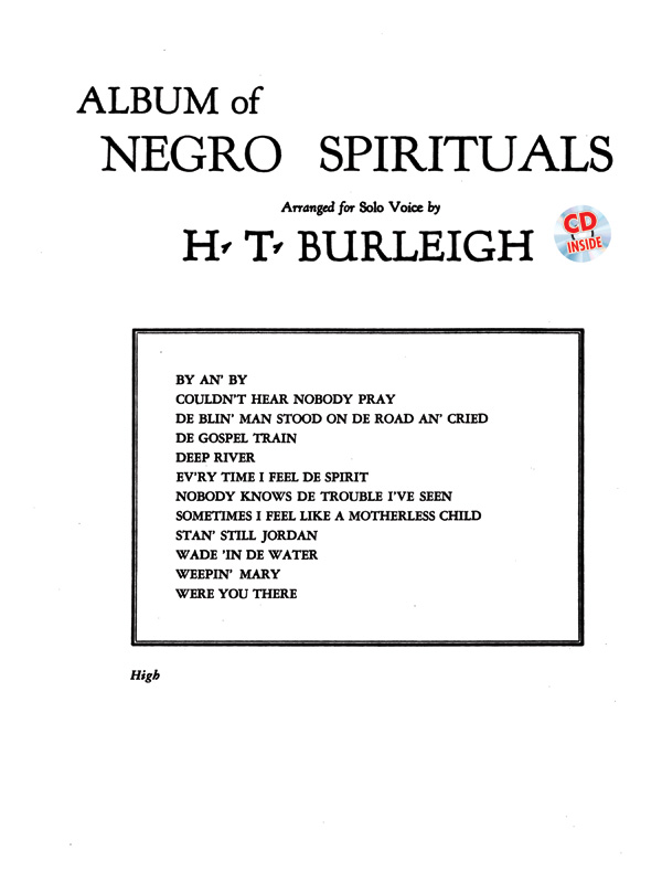 Harry T. Burleigh : Album of Negro Spirituals - High Voice : Solo : Songbook & CD : 00-27268