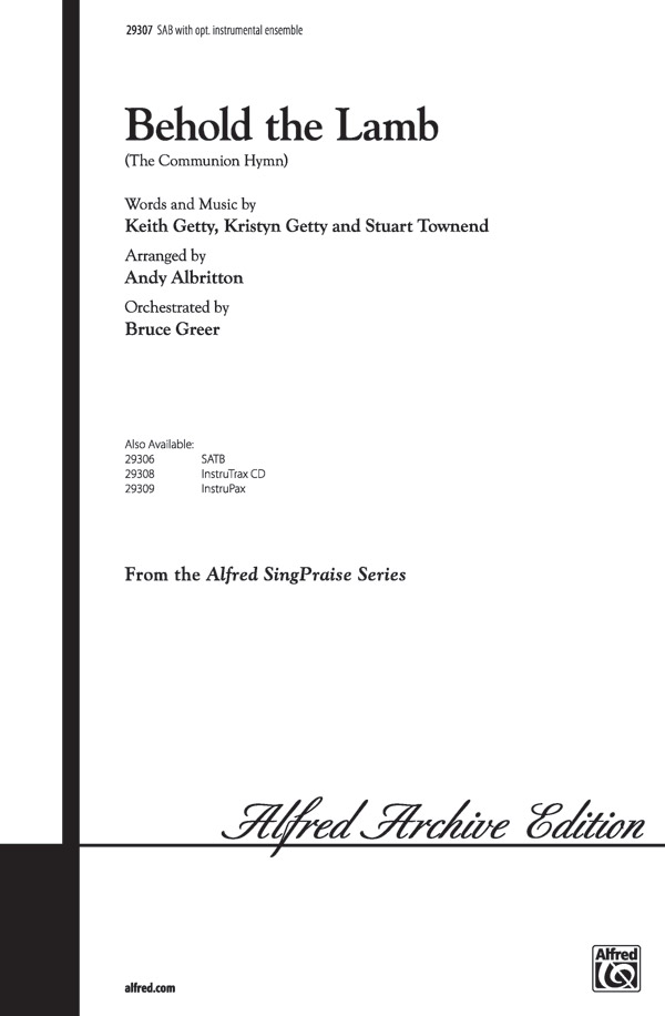 Behold The Lamb: SAB Choral Octavo: Kristyn Getty | Sheet Music