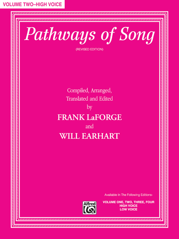 Frank LaForge and Will Earhart : Pathways of Song, Volume 2 - High Voice : Solo : Songbook & CD : 038081339849  : 00-31213