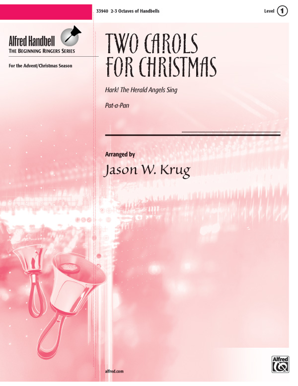 Two Carols for Christmas Handbells 23 Octaves Sheet Alfred Music