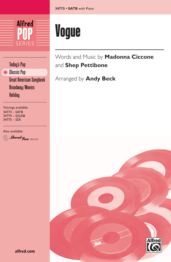 Vogue : SATB : Andy Beck : Madonna : Madonna : Sheet Music : 00-34773 : 038081384993 