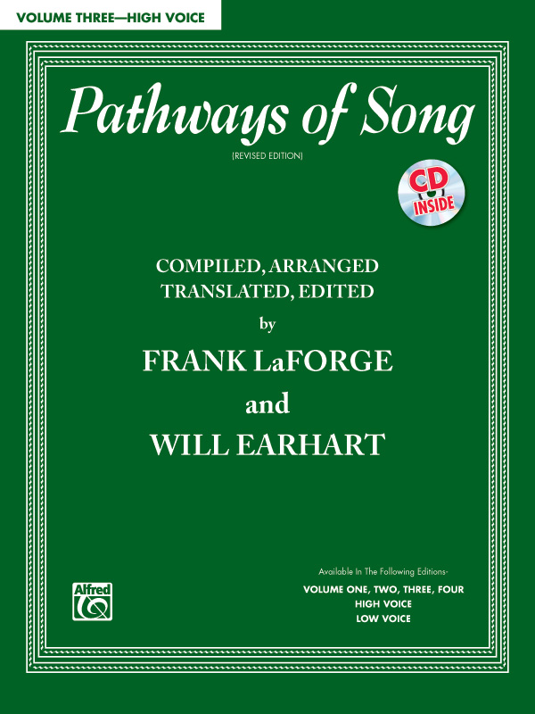 Frank LaForge and Will Earhart : Pathways of Song, Volume 3 - High Voice : Solo : Songbook & CD : 038081425337  : 00-38061