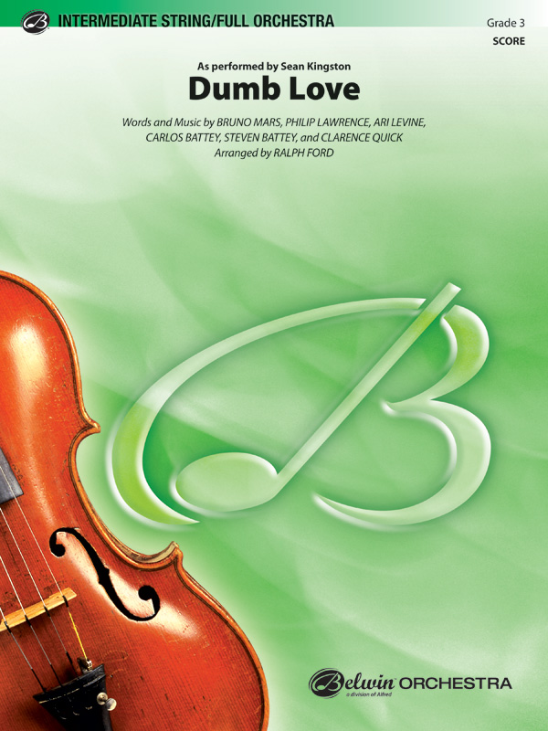 Dumb Love Full Orchestra Conductor Score Sean Kingston Sheet Music