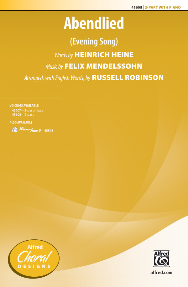 Abendlied : 2-Part : Russell Robinson : Felix Mendelssohn : Sheet Music : 00-45608 : 038081513478 