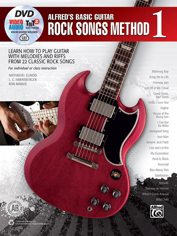Alfred S Basic Guitar Rock Songs Method 1 Guitar Book Dvd Online Video Audio Software