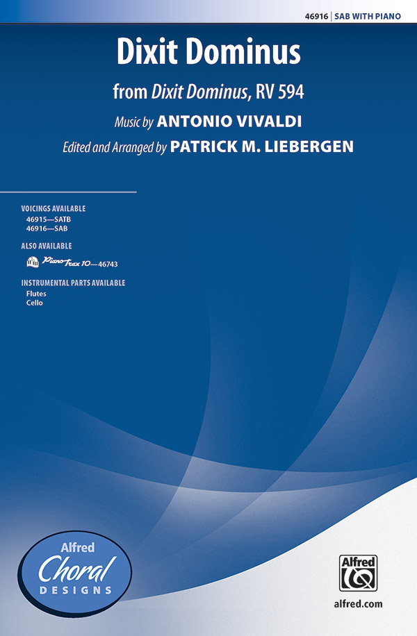 Dixit Dominus : SAB : Antonio Vivaldi : Sheet Music : 00-46916 : 038081535654 