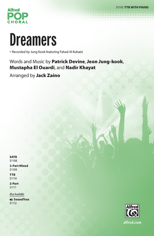 Dreamers : TTB : Jack Zaino : Jung Kook : Sheet Music : 00-51110 : 038081581477 