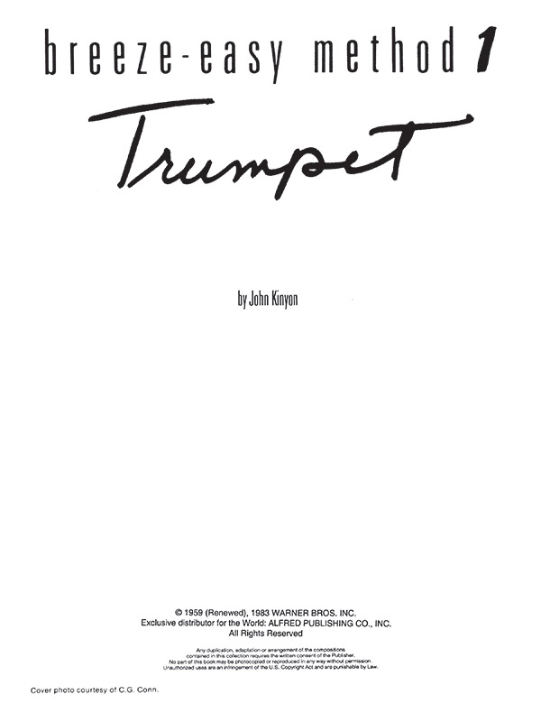 Breeze-Easy Method for Trumpet (Cornet), Book I