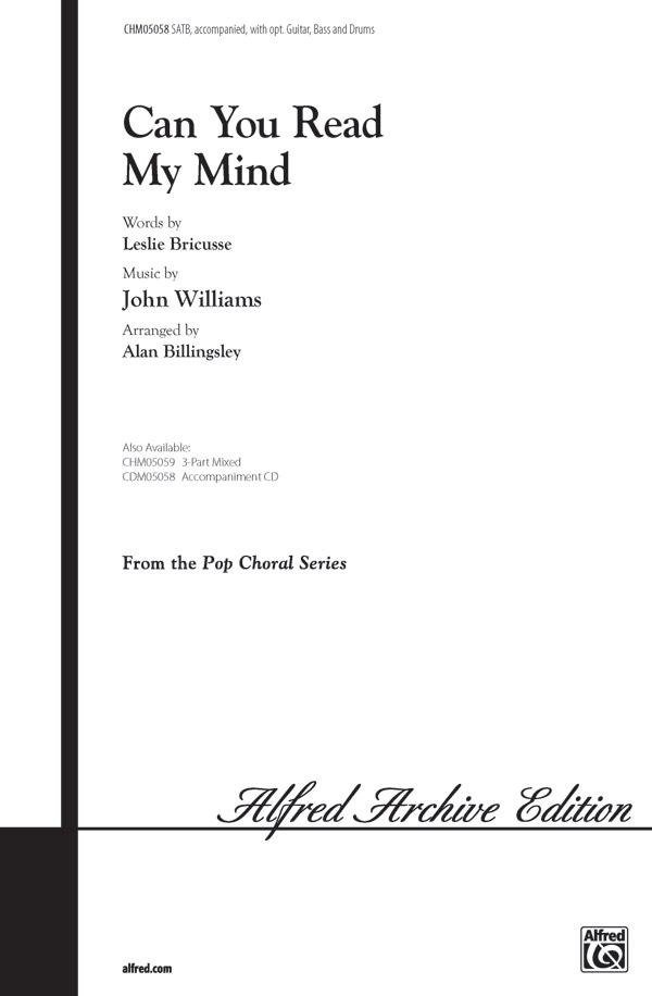 Can You Read My Mind? : SATB : John Williams : John Williams : Sheet Music : 00-CHM05058 : 038081386706 