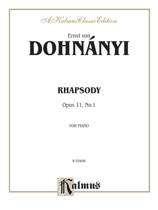 Rhapsody, Opus 11, No. 1