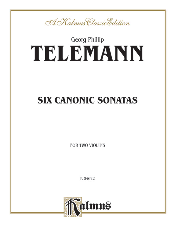 Six Canonic Sonatas Violin Book Philipp Telemann Sheet Music