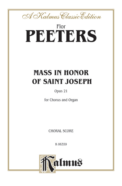 Missa In Honori St Josephi Op 21 Flor Peeters Classical MUSIC BOOK & CD 
