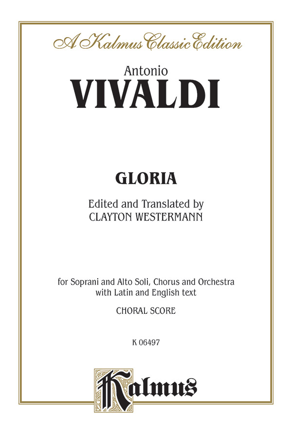 Antonio Vivaldi : Gloria : SATB : Songbook : 029156072259  : 00-K06497