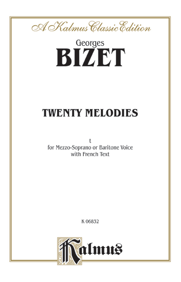 Georges Bizet : Twenty Melodies : Solo : Songbook : 029156136357  : 00-K06832