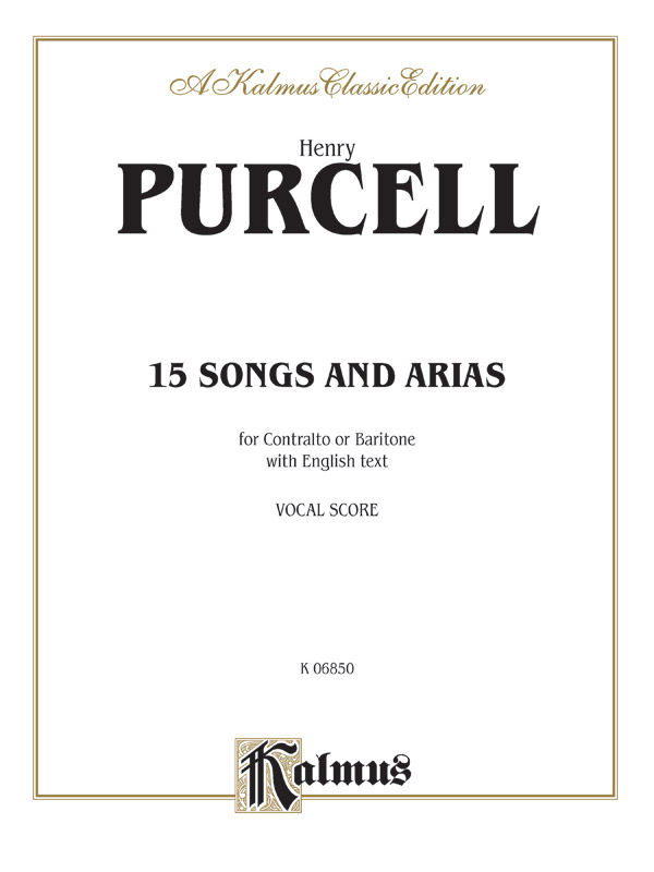 Henry Purcell : Fifteen Songs and Arias : Solo : Songbook : 029156674231  : 00-K06850