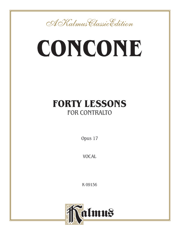 Giuseppe Concone : Forty Lessons, Opus 17 - Alto : Solo : Songbook : 654979049883  : 00-K09156