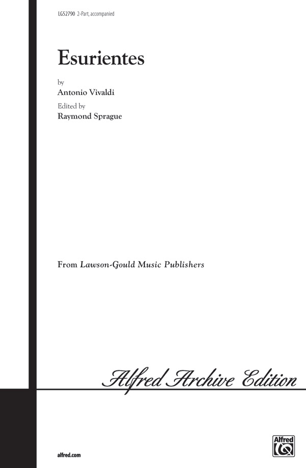 Esurientes : 2-Part : Antonio Vivaldi : Sheet Music : 00-LG52790 : 783556021735 
