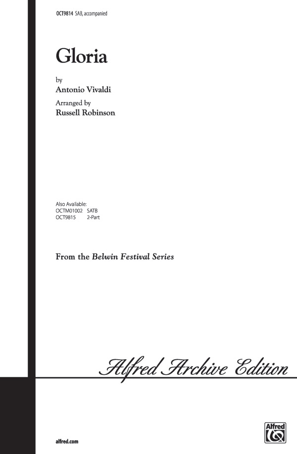 Gloria : SAB : Antonio Vivaldi : Sheet Music : 00-OCT9814 : 029156909760 