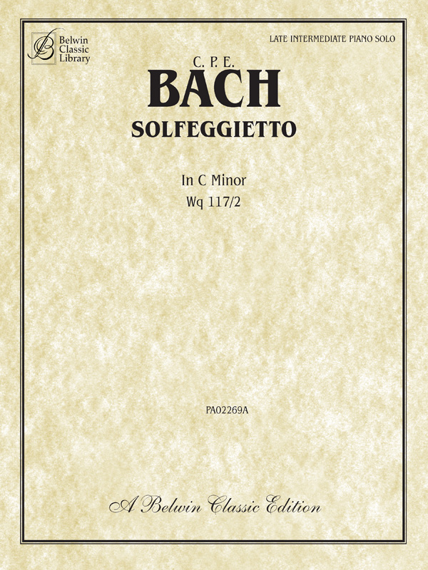 C　Philipp　Minor,　Bach　Carl　Music　Emanuel　Wq　117/2:　in　Sheet:　Sheet　Solfeggietto　Piano