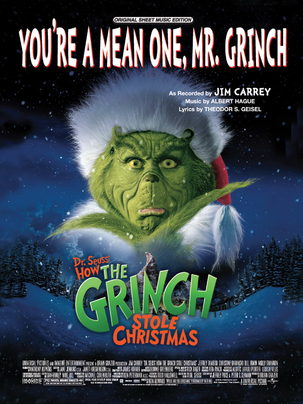 You're a Mean One, Mr. Grinch Piano/Vocal/Chords Sheet Jim Carrey