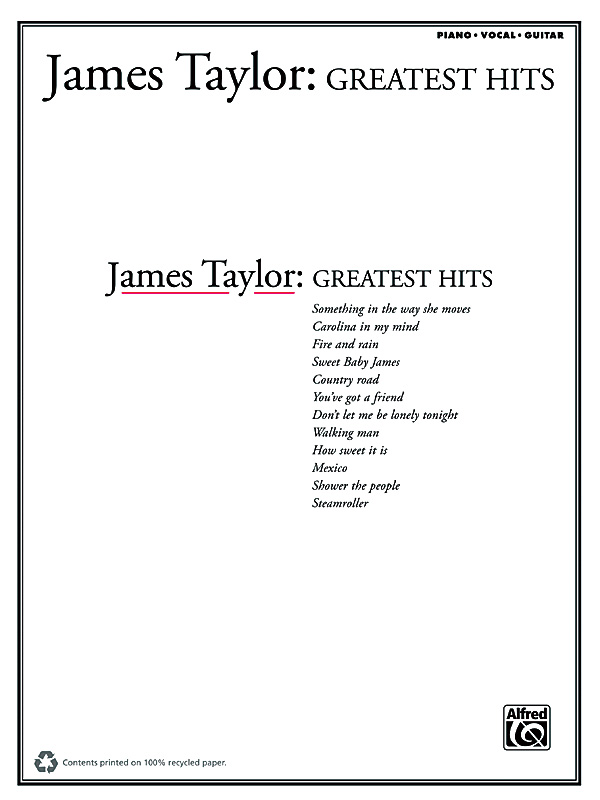 James Taylor Greatest Hits Piano Vocal Guitar Book James Taylor James Taylor Greatest Hits Piano Vocal Guitar Book James Taylor