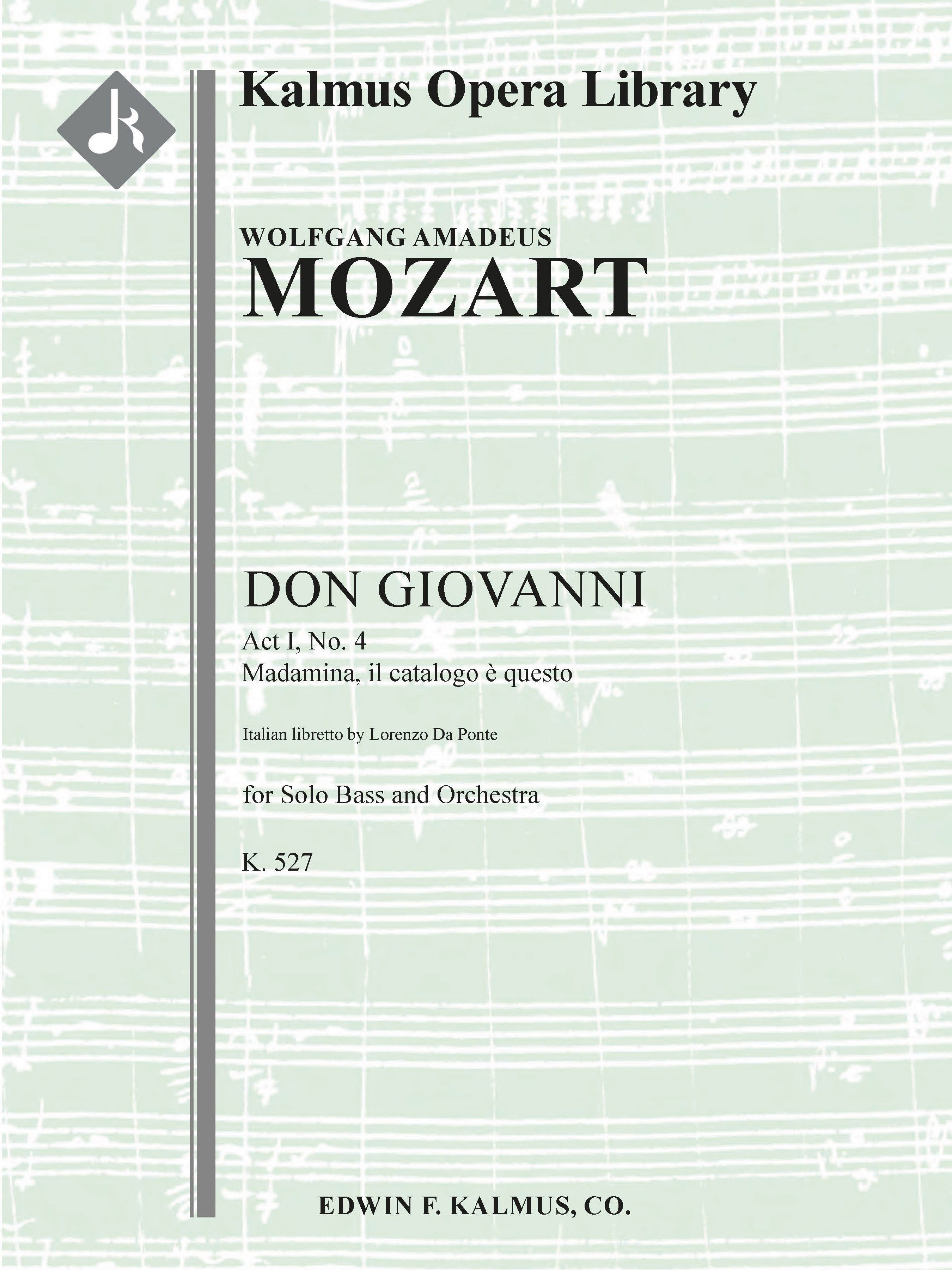 Don Giovanni, K. 527 No. 4, Act I, Aria Madamina! Il catalogo (bass