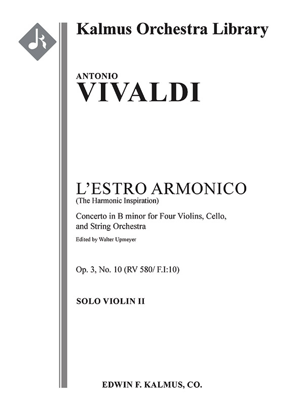 L'Estro Armonico, Op. 3, No. 10: Concerto For Four Violins & Cello In B ...