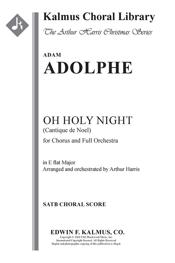 O Holy Night (Cantique de Noel - original key): : Adolphe Aram