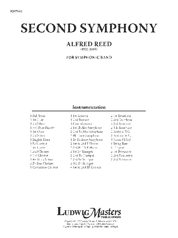 Second Symphony: : Alfred Reed | Sheet Music