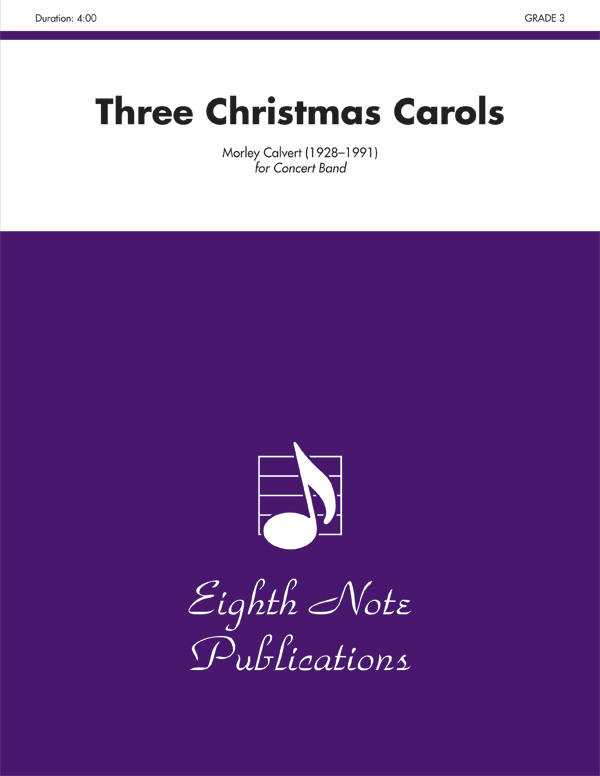 Three Christmas Carols Concert Band Conductor Score Parts Morley Calvert
