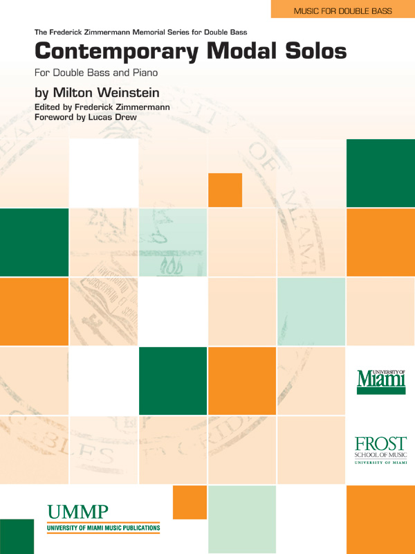 Contemporary Modal Solos Double Bass & Piano Book Milton Weinstein