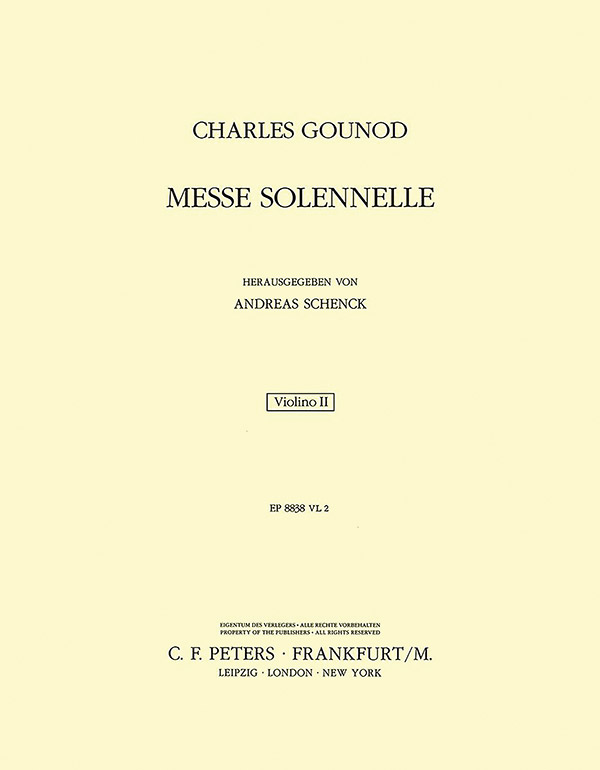 Messe solennelle en l’honneur de Sainte Cécile (St. Cecilia Mass) (Violin 2 Part)