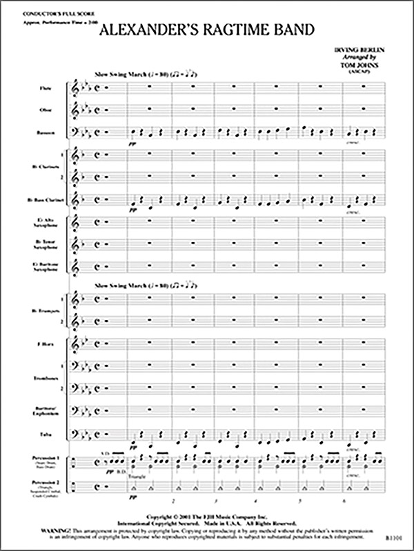 Alexander's Ragtime Band: : Irving Berlin - Digital Sheet Music Download