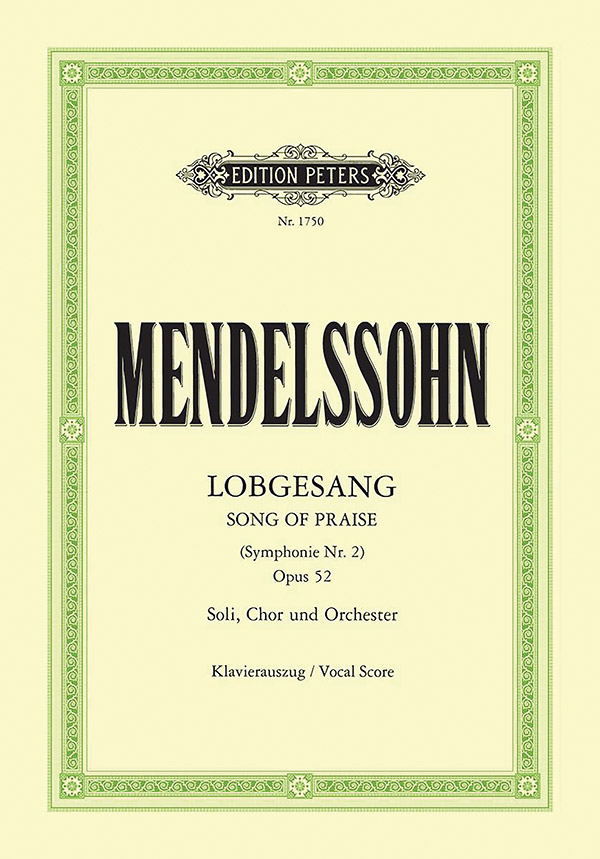 Lobgesang (Symphony No. 2 in B flat) Op. 52 (Vocal Score)