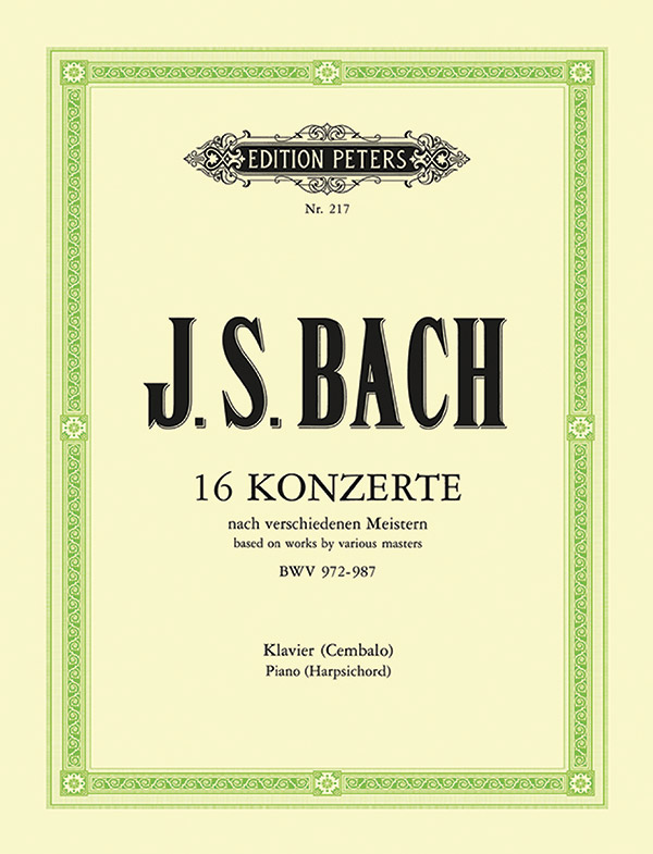 16 Concerto Transcriptions after Various Composers BWV 972-987 for Keyboard Solo