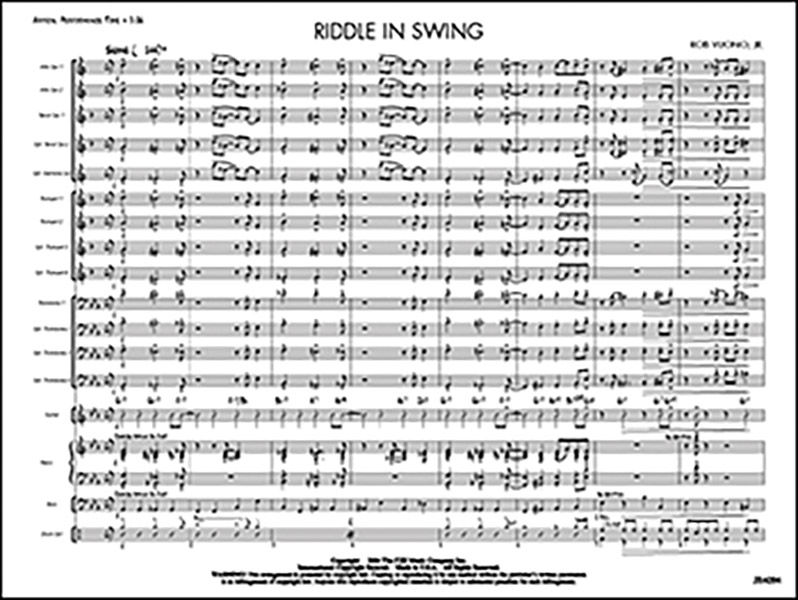 Riddle in Swing Jazz Ensemble Conductor Score & Parts Rob Vuono Jr