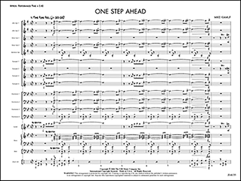 One Step Ahead: Jazz Ensemble Conductor Score & Parts: Mike Kamuf