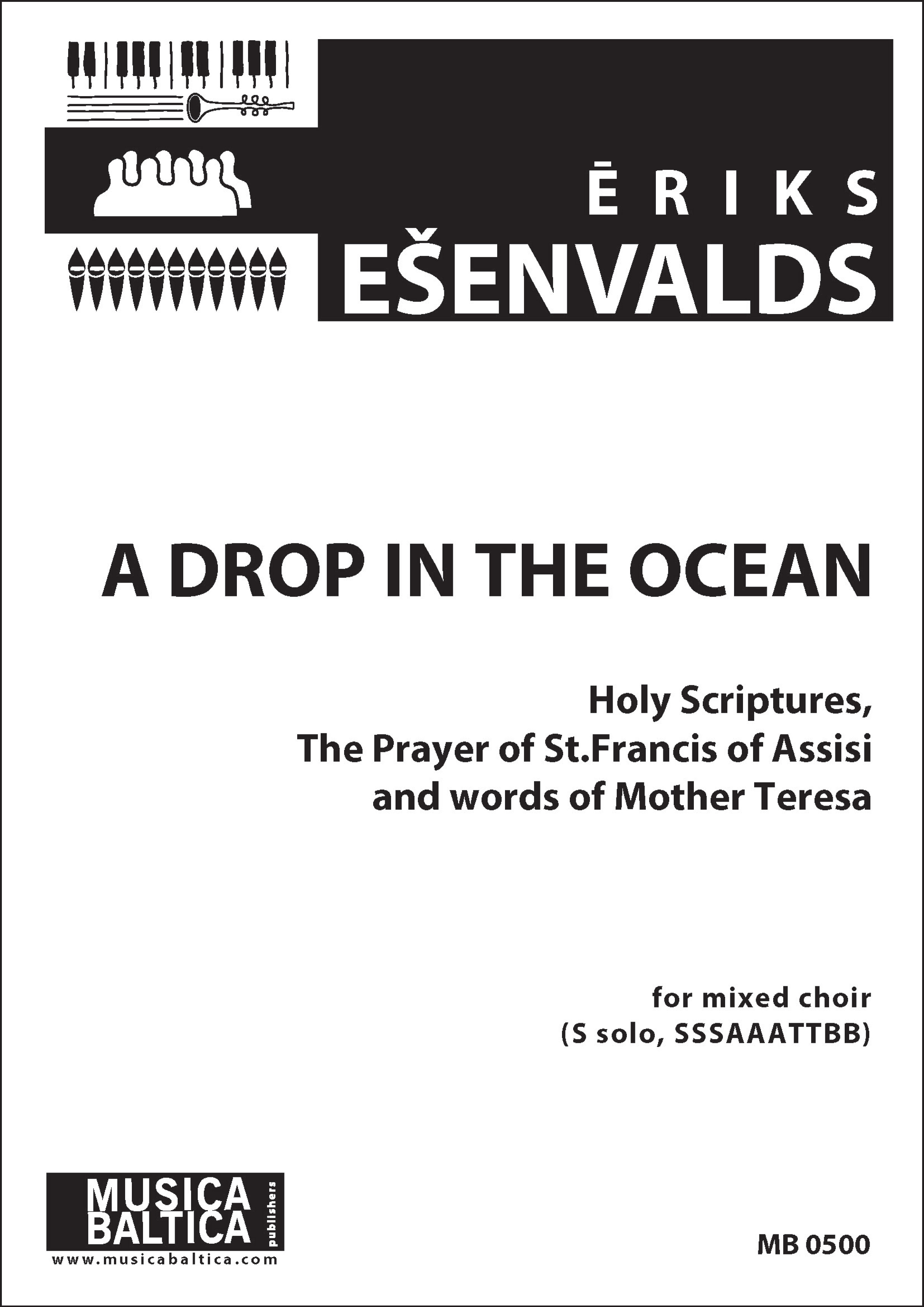 A Drop In The Ocean Songtext Deutsch A Drop in the Ocean for SSSAAATTBB Choir: Choral Octavo, Voice: Eriks